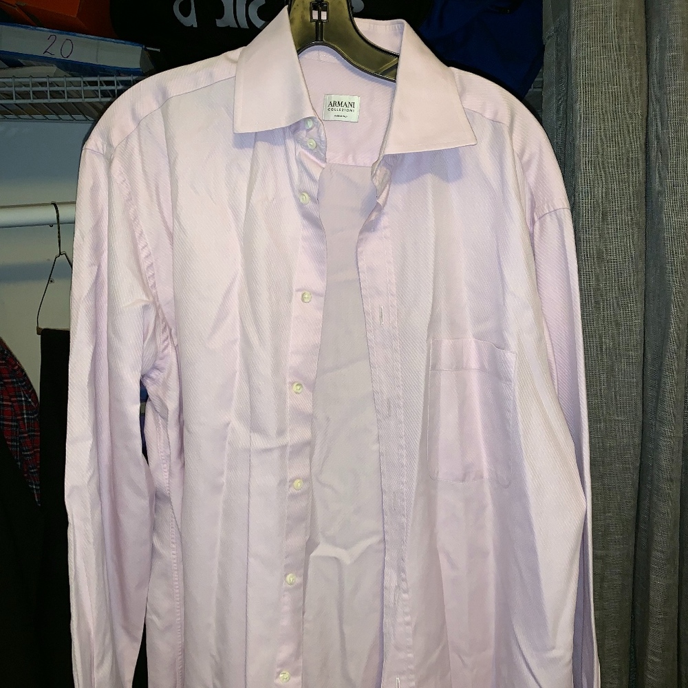 Armani Collezioni Pink Button Down Shirt